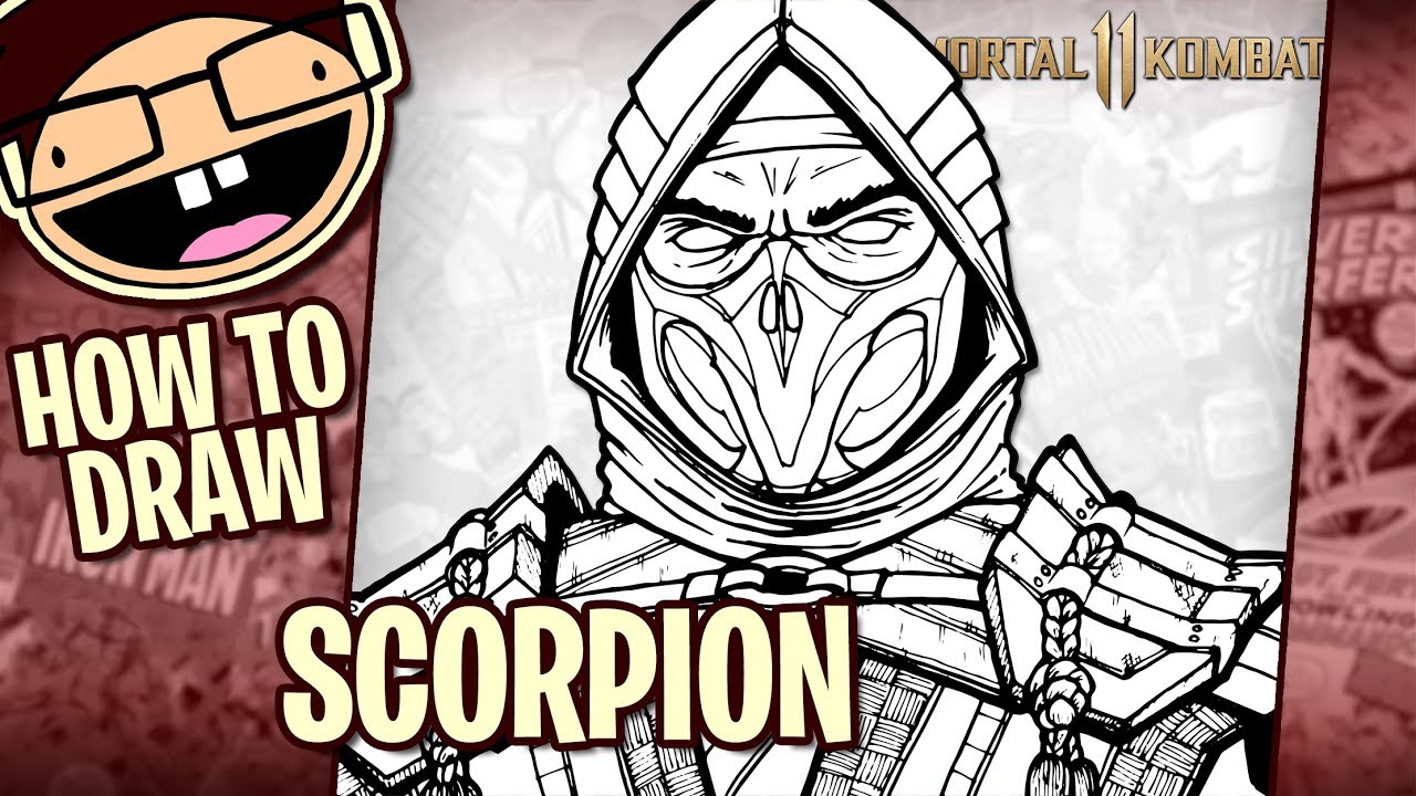 Как нарисовать Скорпиона (Mortal Kombat 11) | Урок с покадровой съёмкой