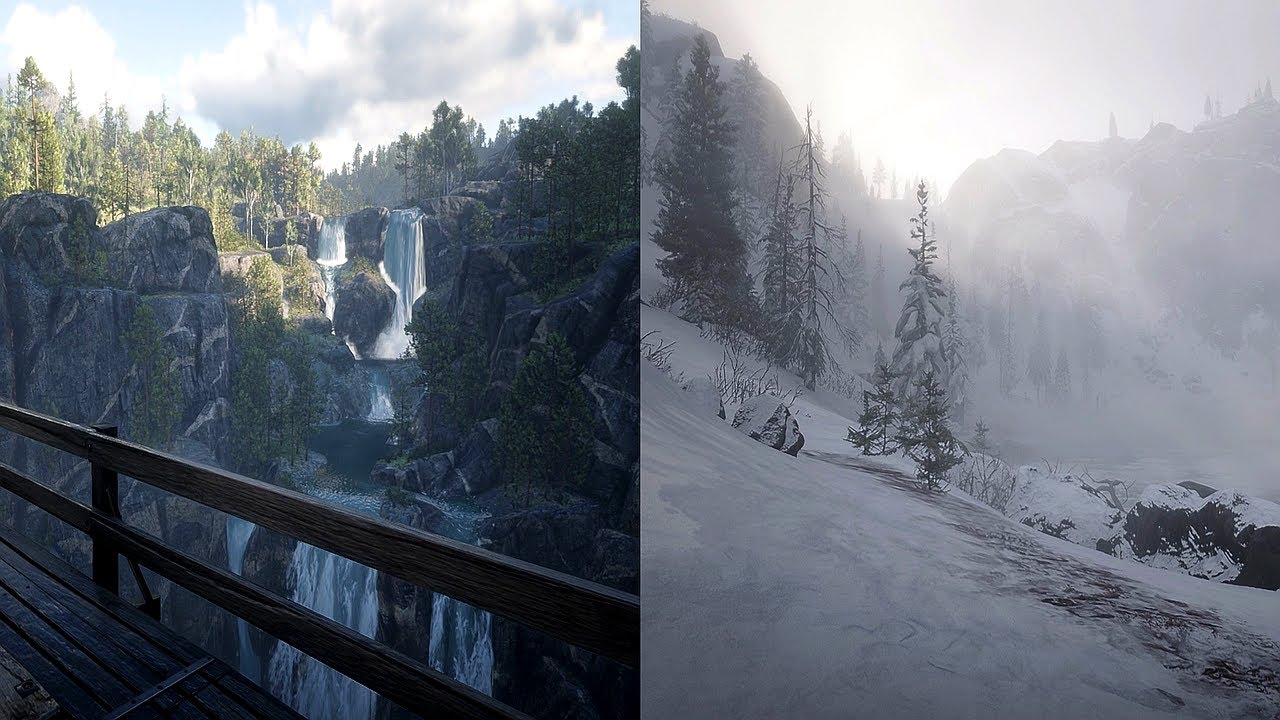 Red Dead Redemption 2 | Silent Stroll from Donner Falls to Lake Isabella (No HUD)