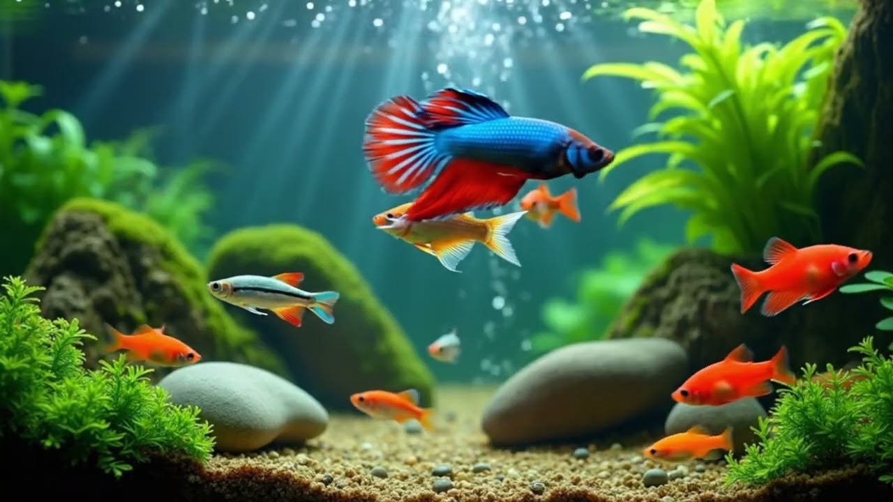 Relaxing Aquarium ASMR 4K 🐠🎶 | Fish Aquarium Ambience Screensaver 4K for Sleep, Study & Focus