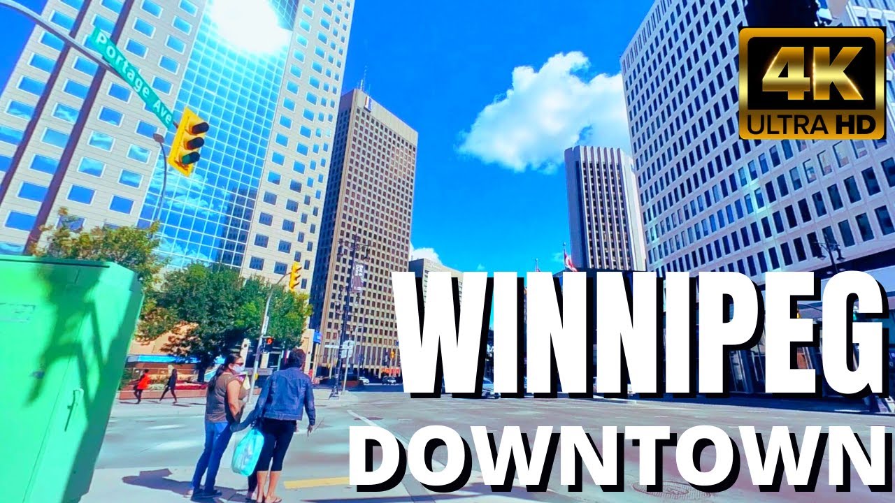 DOWNTOWN WINNIPEG MANITOBA CANADA 4K WALK