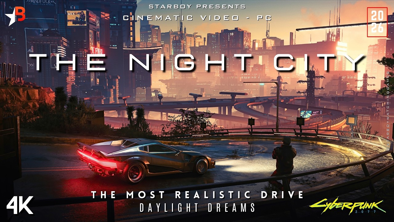 Cyberpunk 2077 - Supercar Driving | Night City | 4K Cinematic Video ( No Commentary )