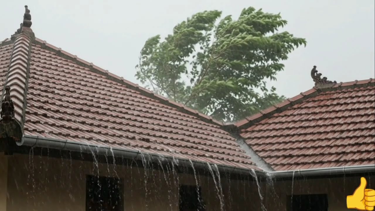 suasana hujan yang menenangkan .