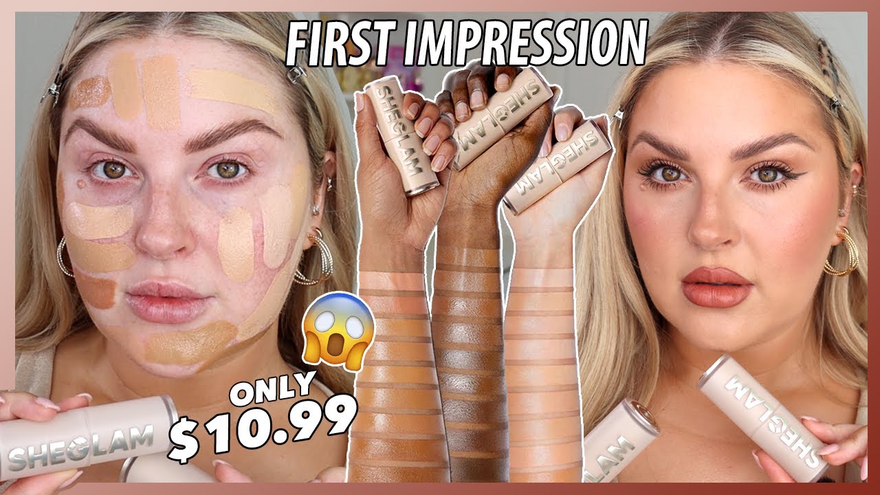 $10.99 😱 first impression & full swatches! 🛒 SHEGLAM SKIN MAGNET FOUNDATION STICK