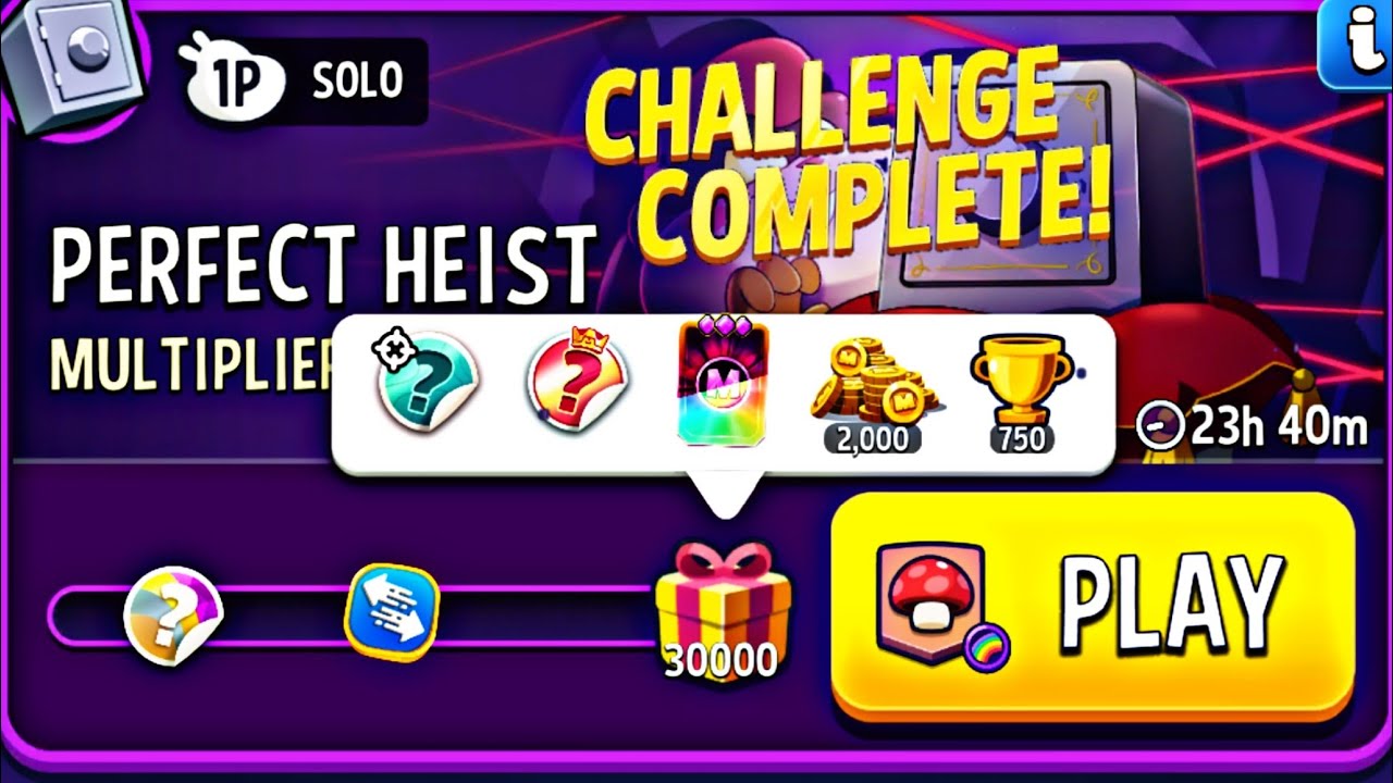 multiplier mushrooms rainbow solo challenge | perfect heist solo | match masters 