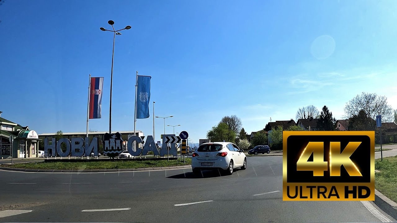 Vožnja kroz Novi Sad, Srbija - 4K