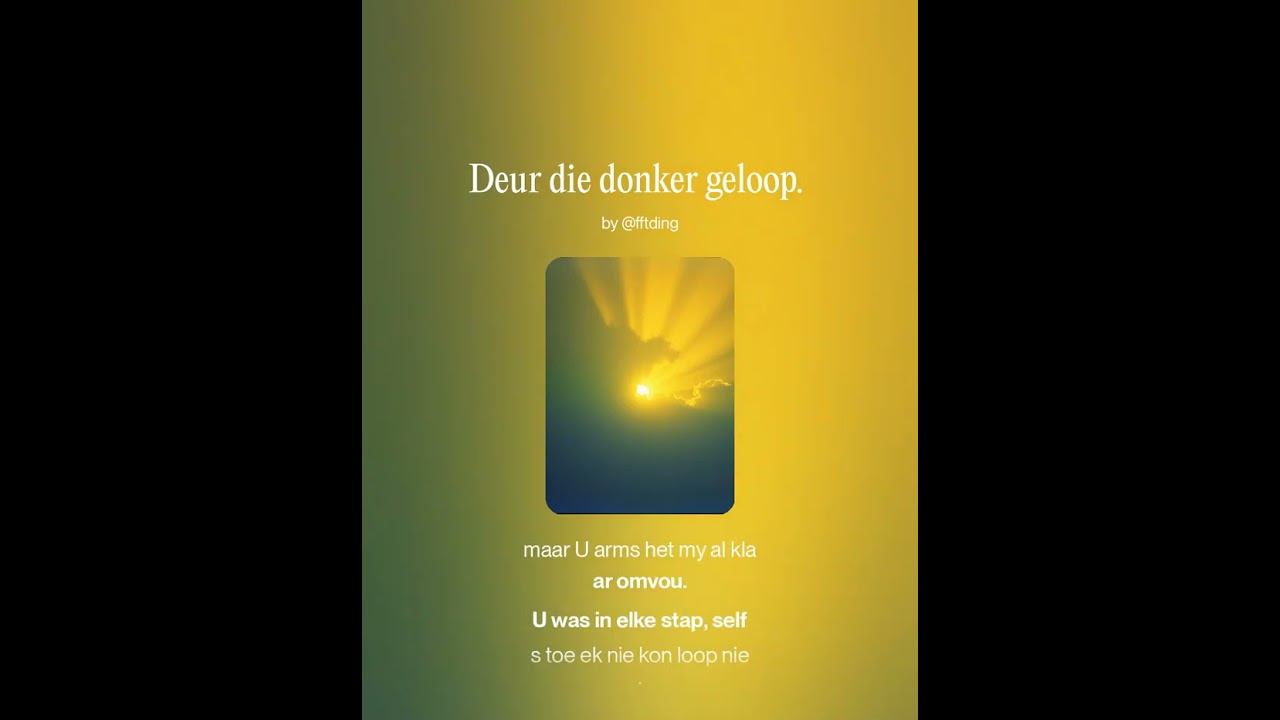 Deur die donker geloop.