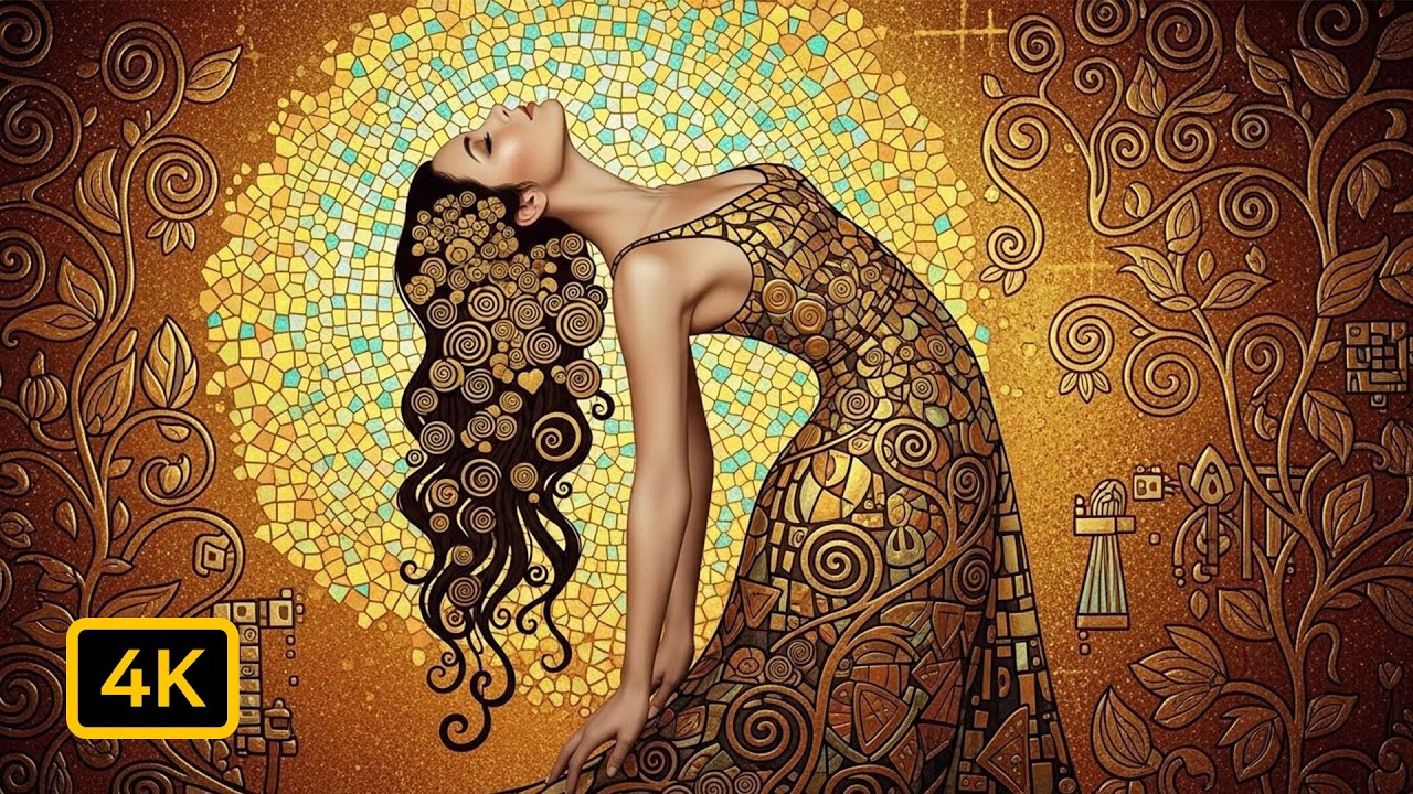Golden Love Through the Seasons, Klimt Inspired AI Art Journey (4K)