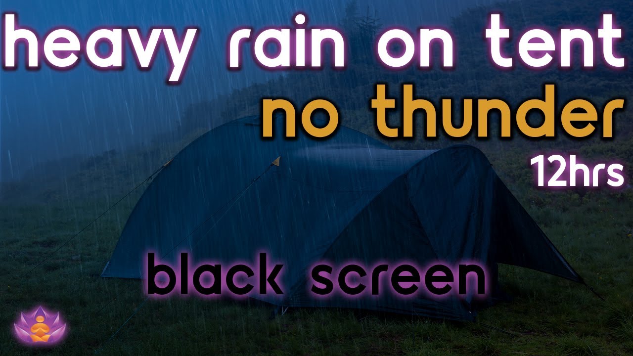 [Black Screen] Heavy Rain on Tent No Thunder | Rain Ambience | Rain Sounds for Sleeping