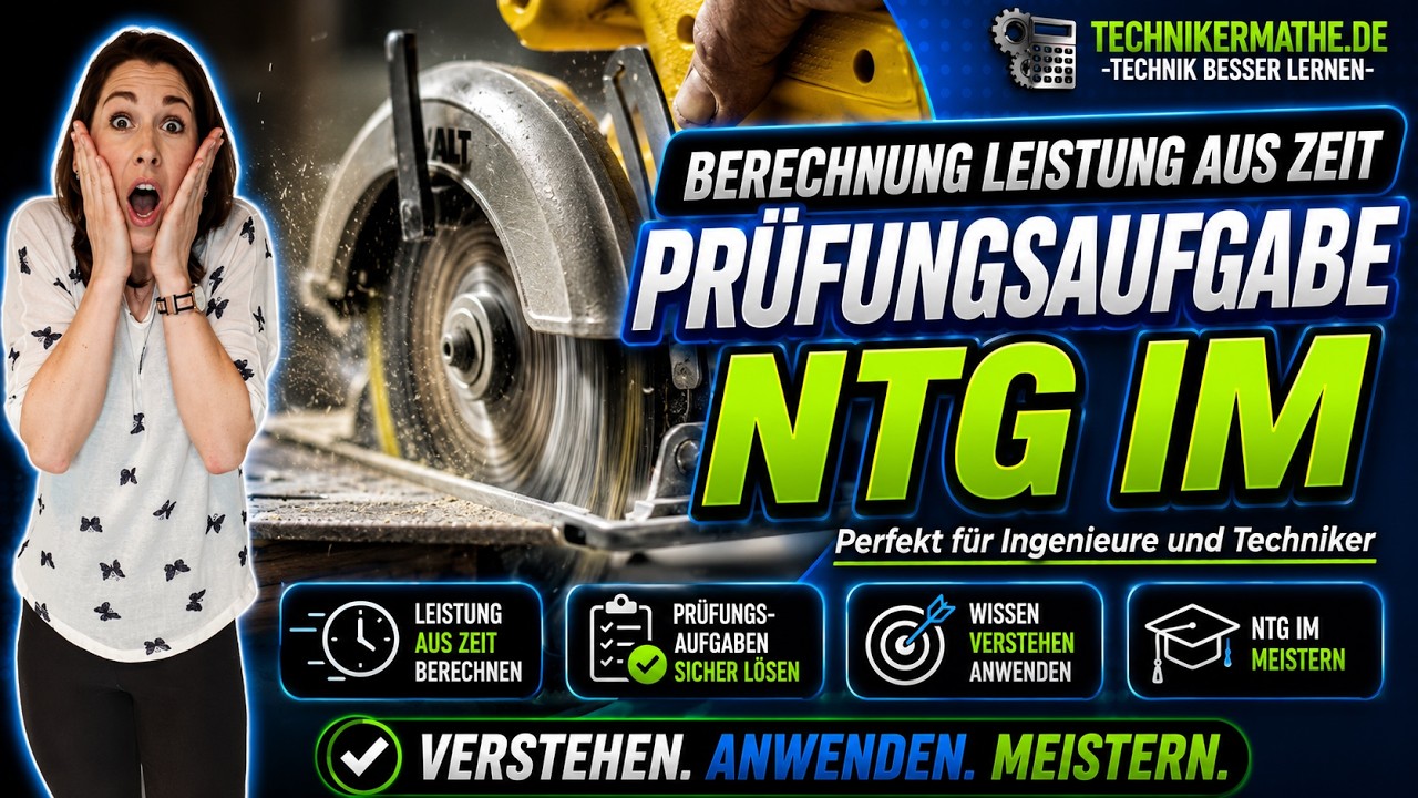 NTG IM - Zeit aus Leistung berechnen | Prüfungsaufgabe | Optimal für Meister, Techniker & Azubis!