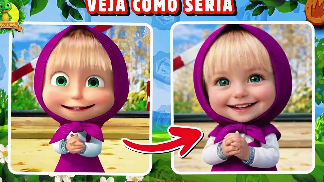 ✅ Masha e o Urso na VIDA REAL 😱 | Você Consegue Adivinhar Todos Pela cena? 🔊🐻