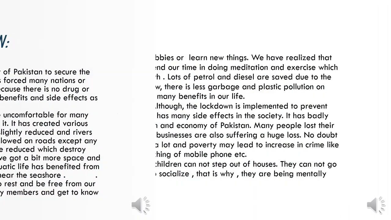 ESSAY on lockdown or daily routine during lockdown