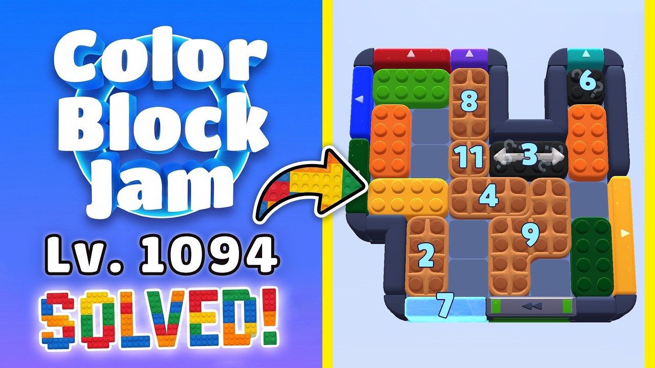 Color Block Jam Level 1093 (1094) | Every Puzzle Solved! 🎯