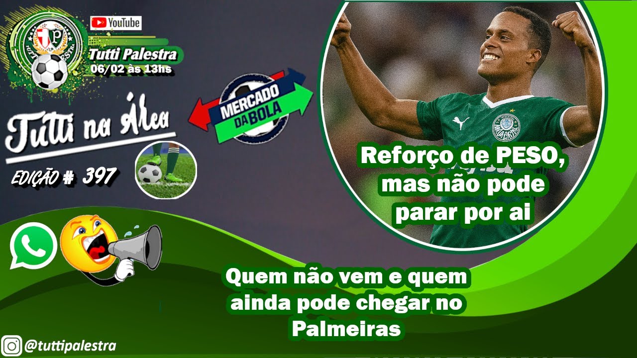 🔴#AOVIVO | Tutti na Área #397 - Acredite, Jhon Arias é oficialmente reforço de peso no Palmeiras