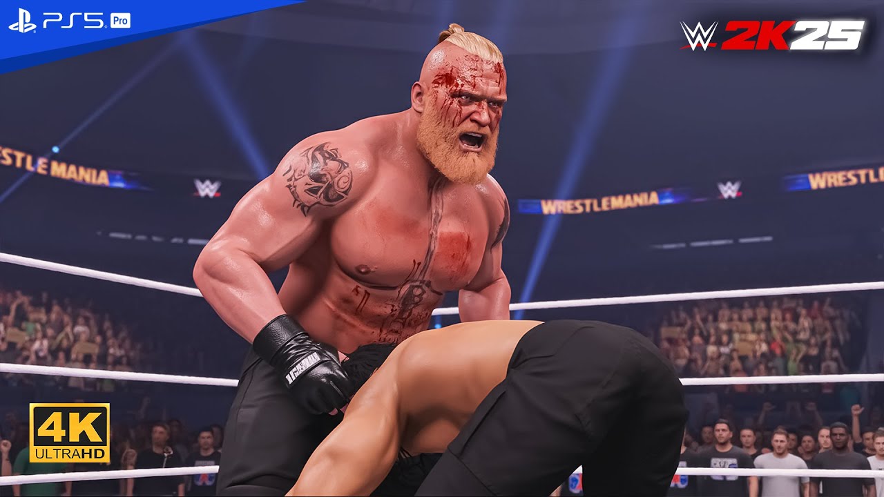 WWE 2K25 – Roman Reigns vs Brock Lesnar | No Holds Barred | FULL MATCH [PS5™ Pro 4K60]