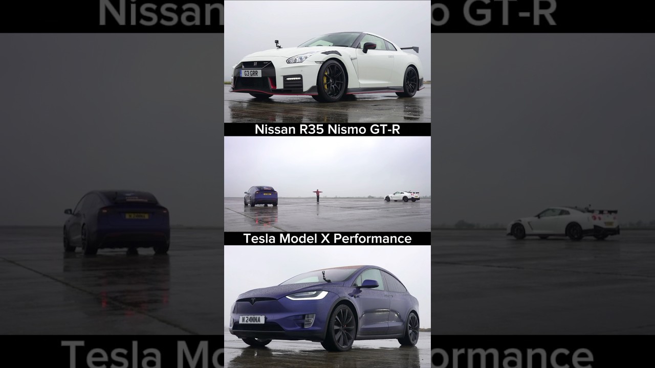 Nissan R35 Nismo GT-R Vs Tesla Model X Performance #nissan #r35 #nismo #nissangtr #r35gtr #tesla