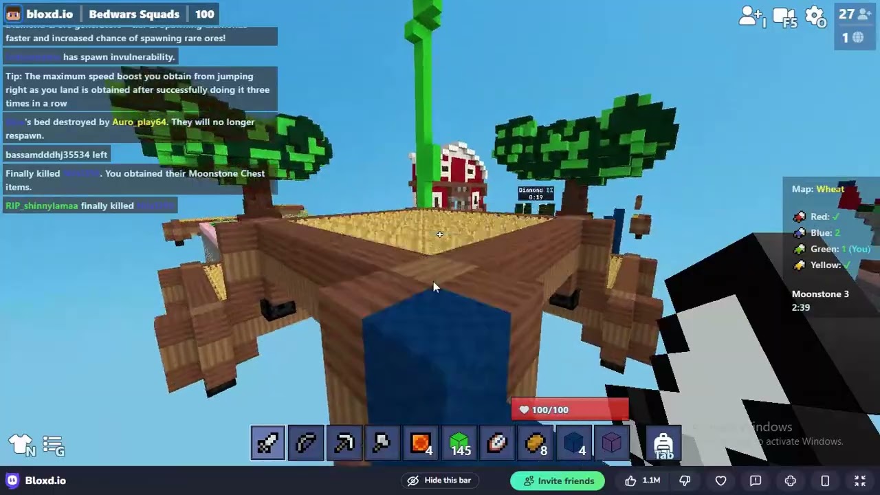 played patiently after bed got destroyed [squad bedwars] ||bloxd