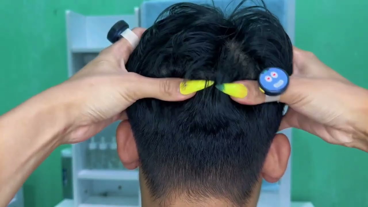 ASMR Scalp Care — Gentle Tweezer Accents & Steady Comb Rhythm | No Talking