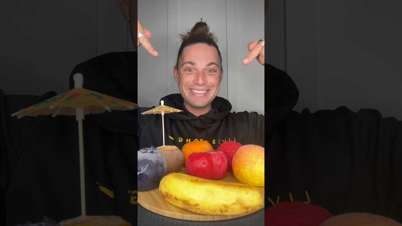 Frozen Fruit 🍑 #fruit #foodie #mukbang #asmr #fyp