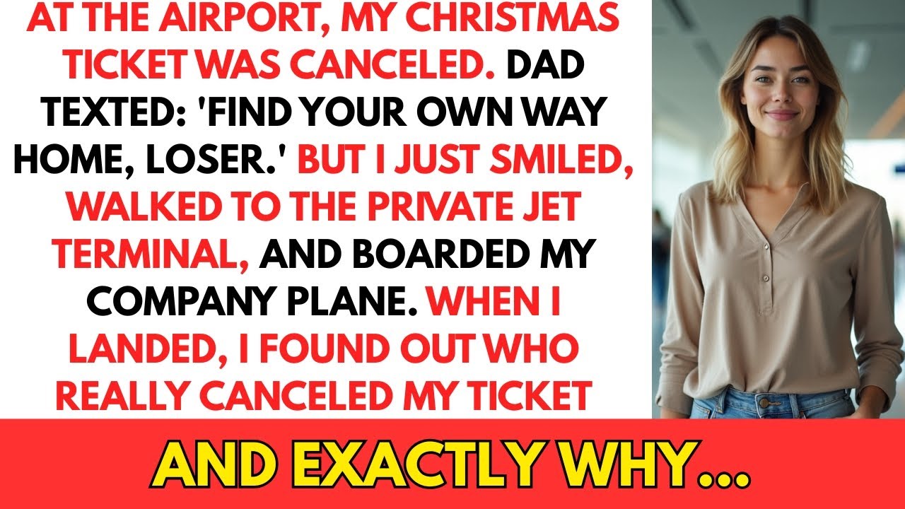 At Airport, My Christmas Ticket Was Canceled. Dad Texted: 'Find Your Own Way Home, Loser.' But...