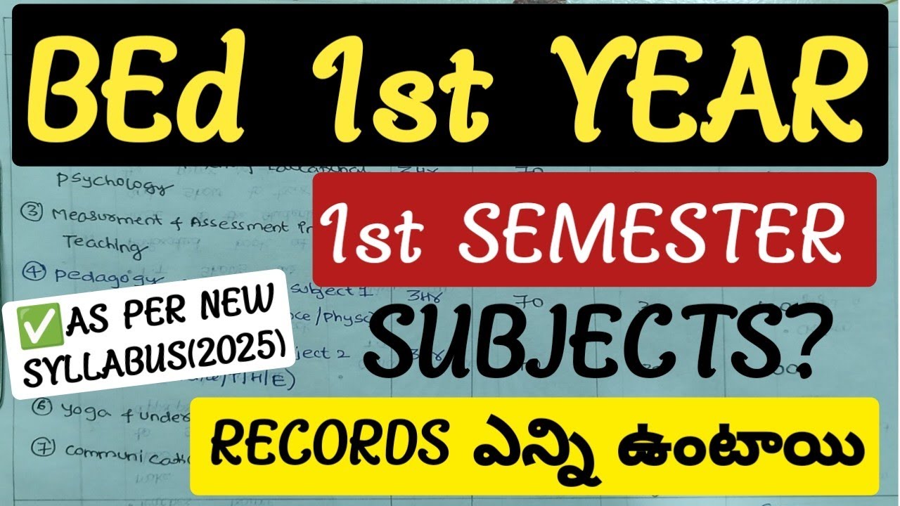 BEd 1st Semester Subjects in Telugu/BEd 1st Semester Syllabus in Telangana
