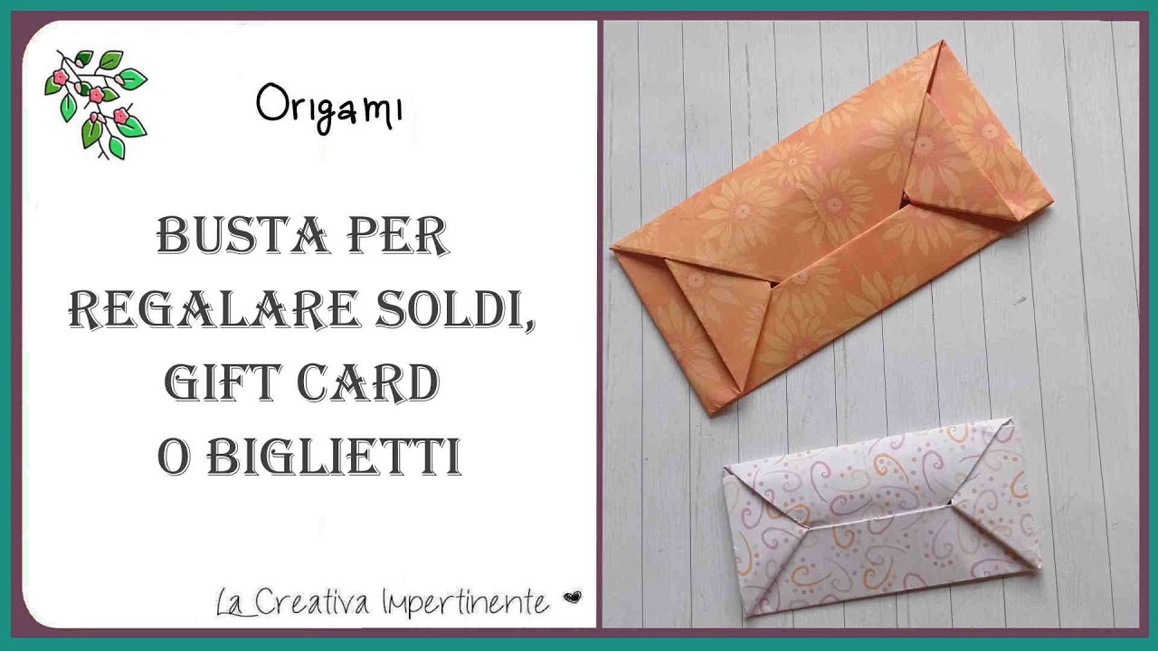 Come realizzare una busta per gift card o soldi con l'origami