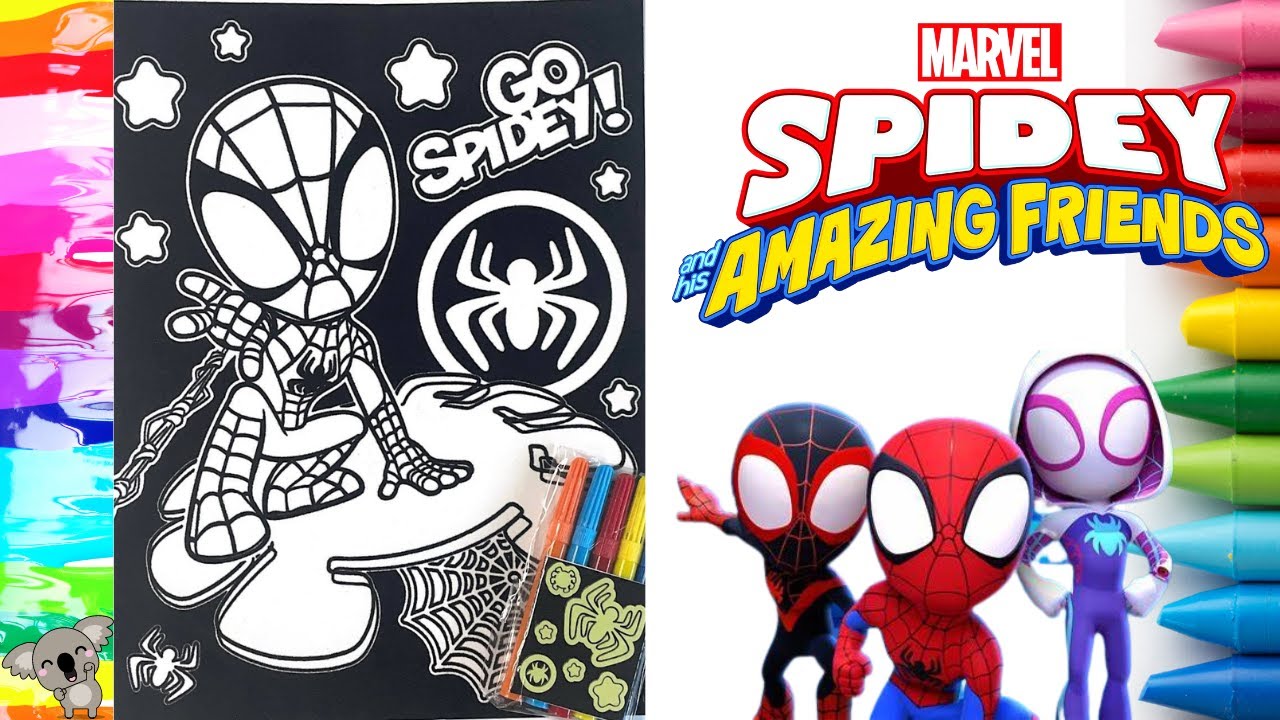 MARVEL SPIDEY AND THE AMAZING FRIENDS / DISNEY JUNIOR coloring page COLOR WITH ME