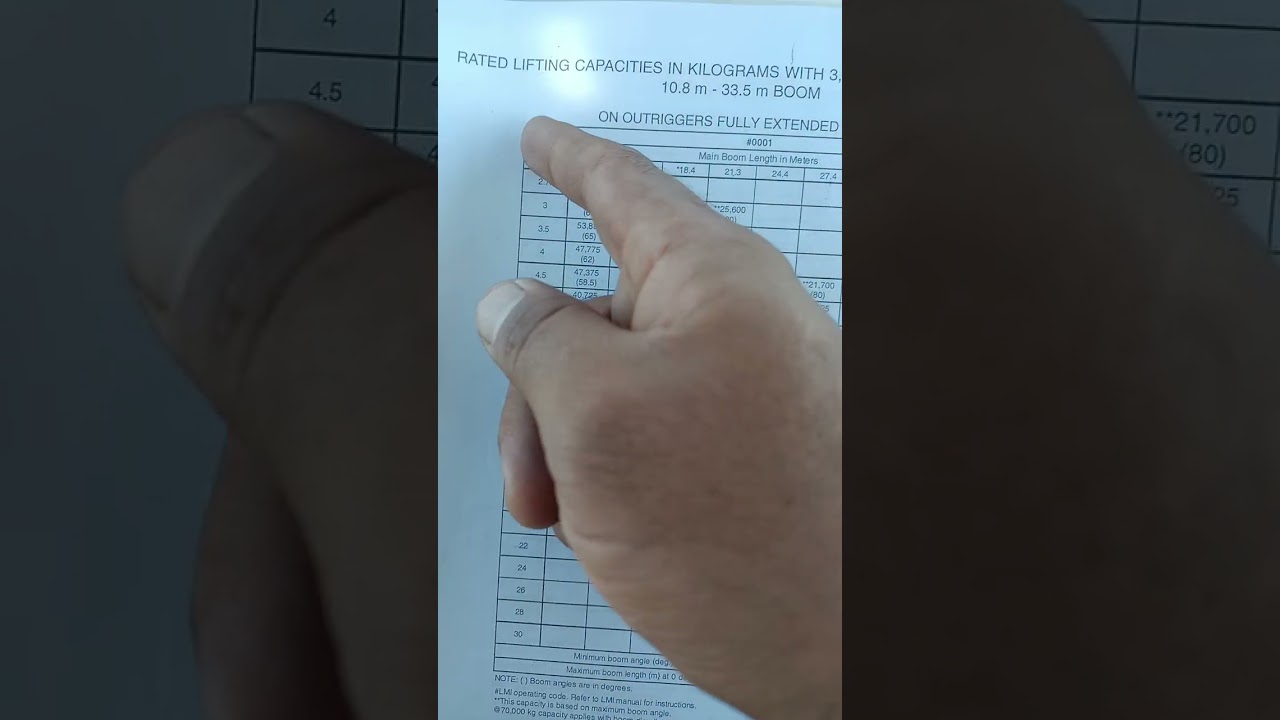 Resúmen Tabla de carga rúa TMS 870