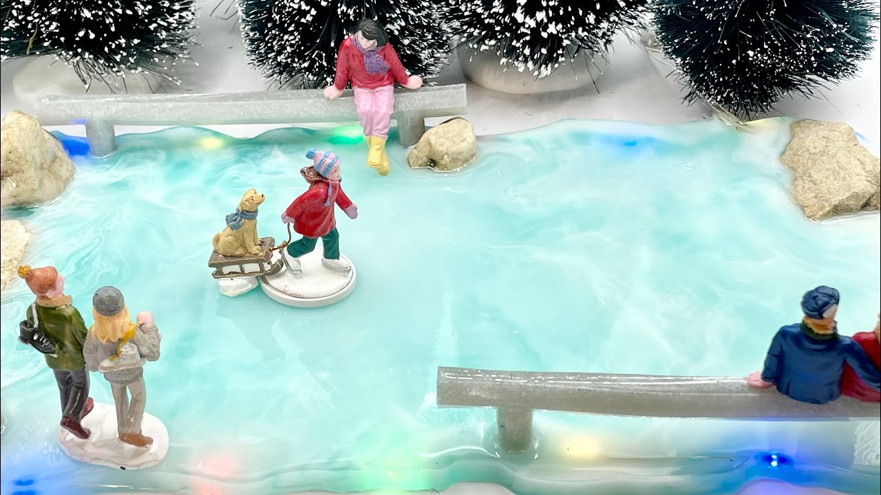 DIY Ice skating ⛸ Rink with Silicone Tray mold! For Christmas Villages
