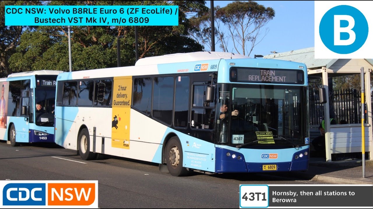 CDC NSW: Volvo B8RLE Euro 6 (ZF EcoLife) / Bustech VST Mk IV, m/o 6809