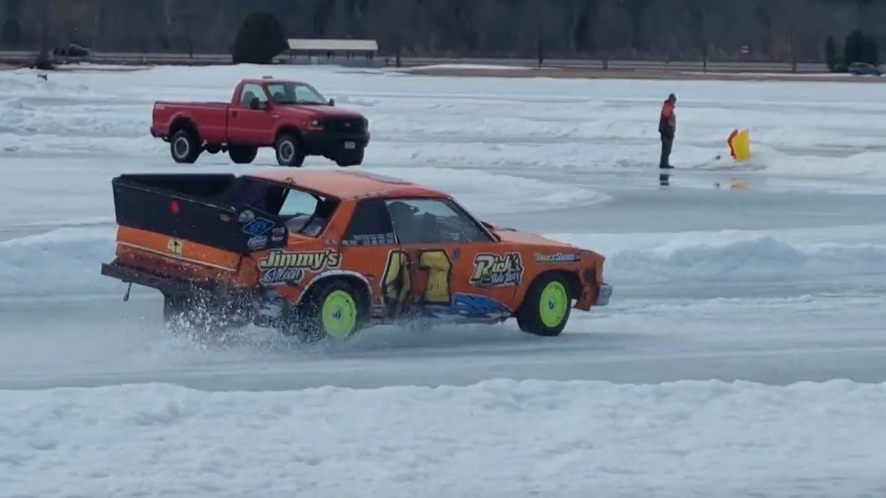 Ice Racing on a BARLEY frozen Lake Superior!