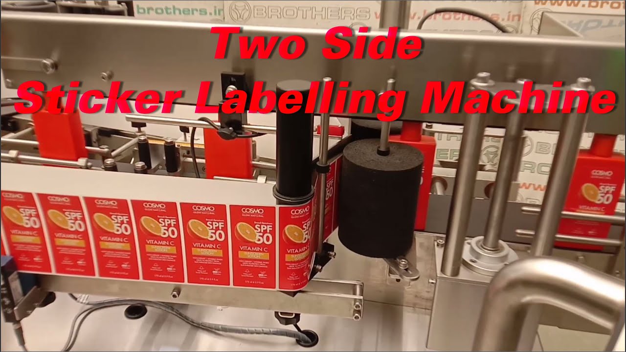 Two Side Label Application Machine, Front and Back Sticker Labelling Machine, Flat Bottle labelling