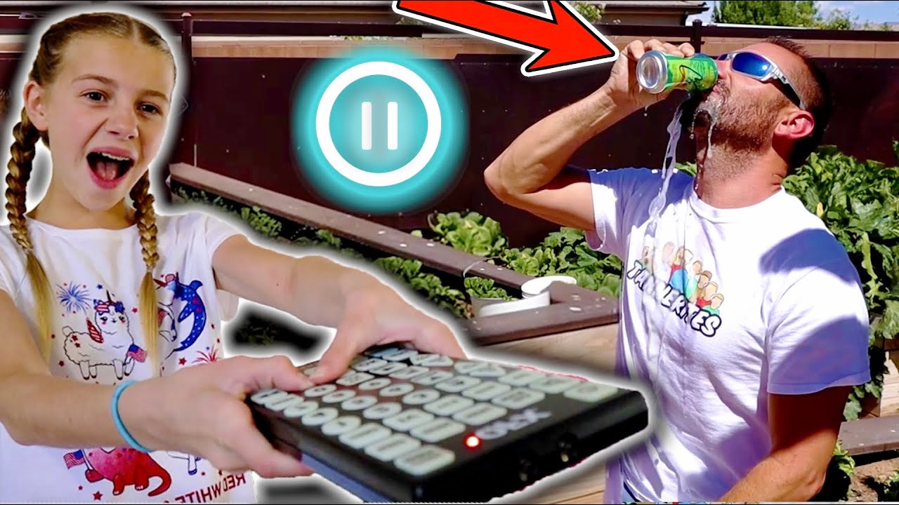Extreme Pause Challenge In Real Life Goes Wrong Pranking Dad And Gego!
