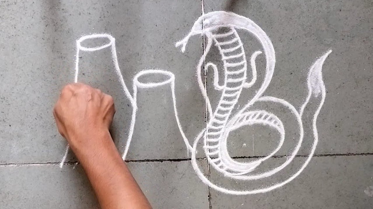 नागपंचमी रांगोळी|Nag panchmi special rangoli|Nagpooja rangoli|nagpanchami rangoli