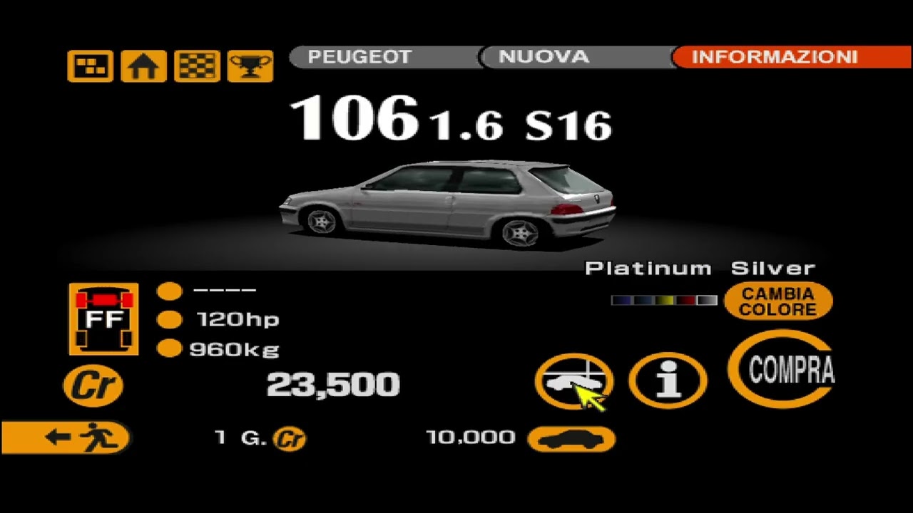 statistiche delle peugeot su gran turismo 2
