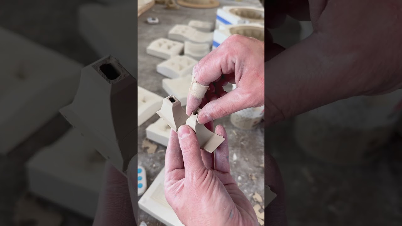 Making a porcelain bonsai tree pot.