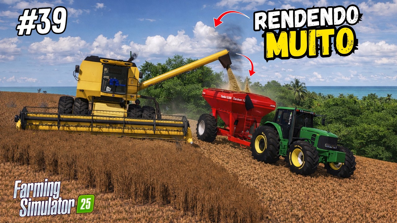 COLHEITA DO FEIJÃO VAI SER MUITO BOA - FAZENDA PITANGUEIRA - FARMING SIMULATOR 25 - EP 39