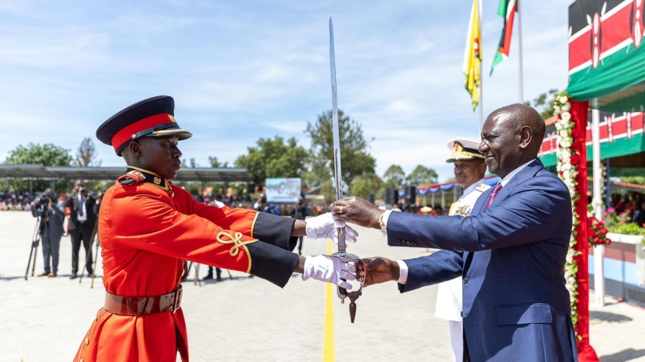 President Ruto awards Officer Cadets during their commissioning parade in Lanet, Nakuru County!!
