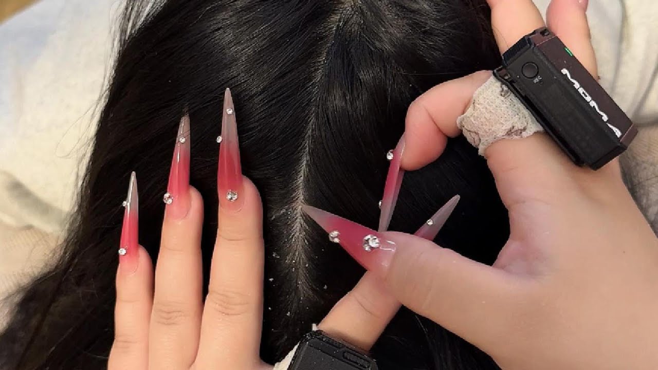 Deep Scalp Cleaning: ASMR Long Nails Dandruff Cleaning
