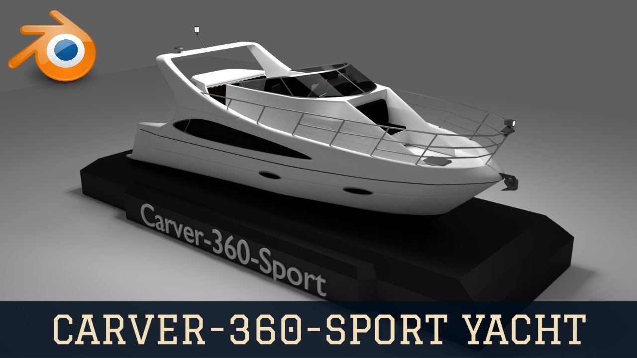 Carver 360 Sport Yacht - Blender Timelapse