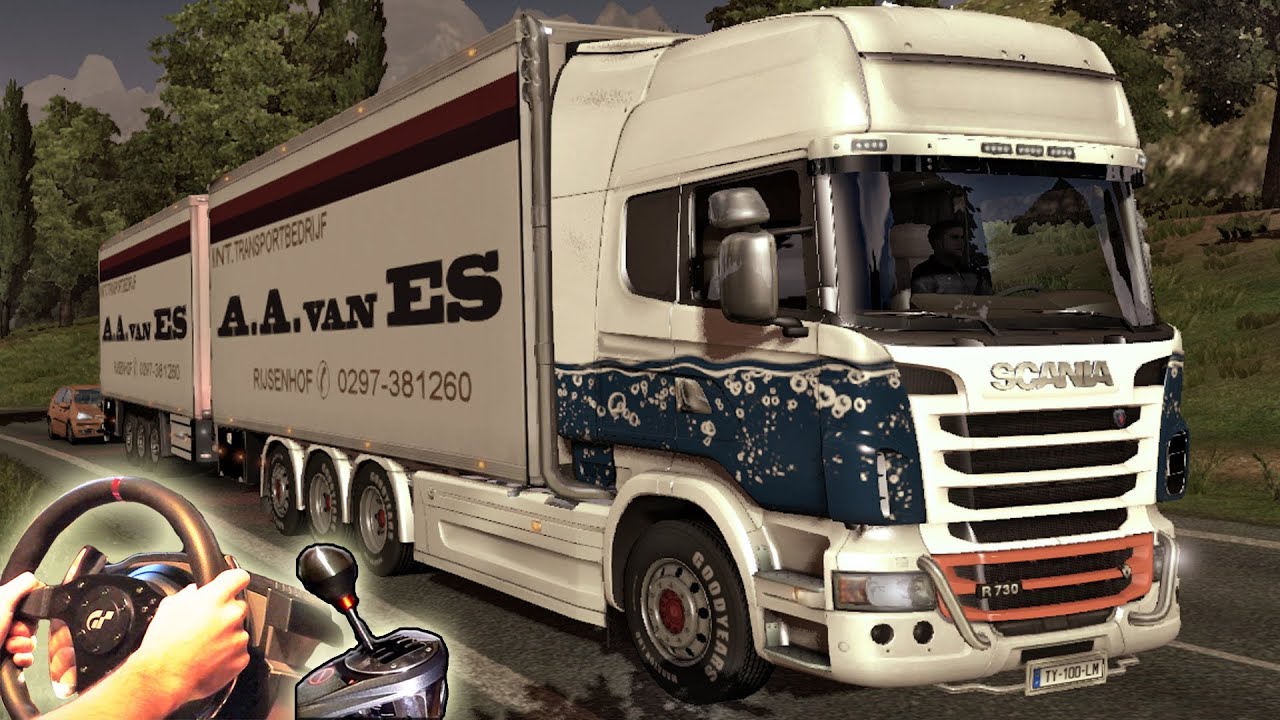 Euro Truck Simulator 2 - TSM Map mod v5, Scania R Tandem V8 OpenPipe Sound. Full HD 2014
