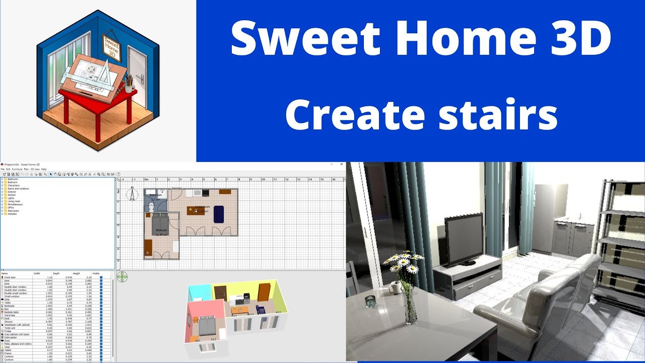 Sweet Home 3D create stairs