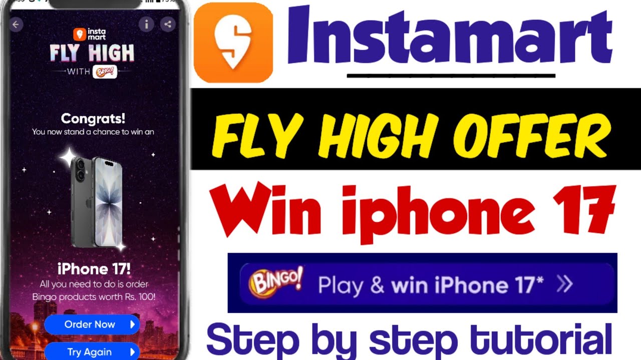 Swiggy Instamart fly high offer | Instamart fly high with bingo win iphone 17 | iphone free offers