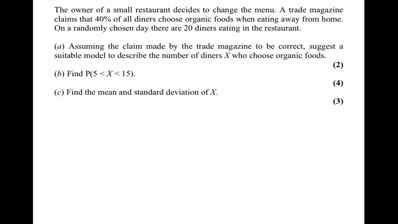 Binomial Distribution: Past Paper Questions