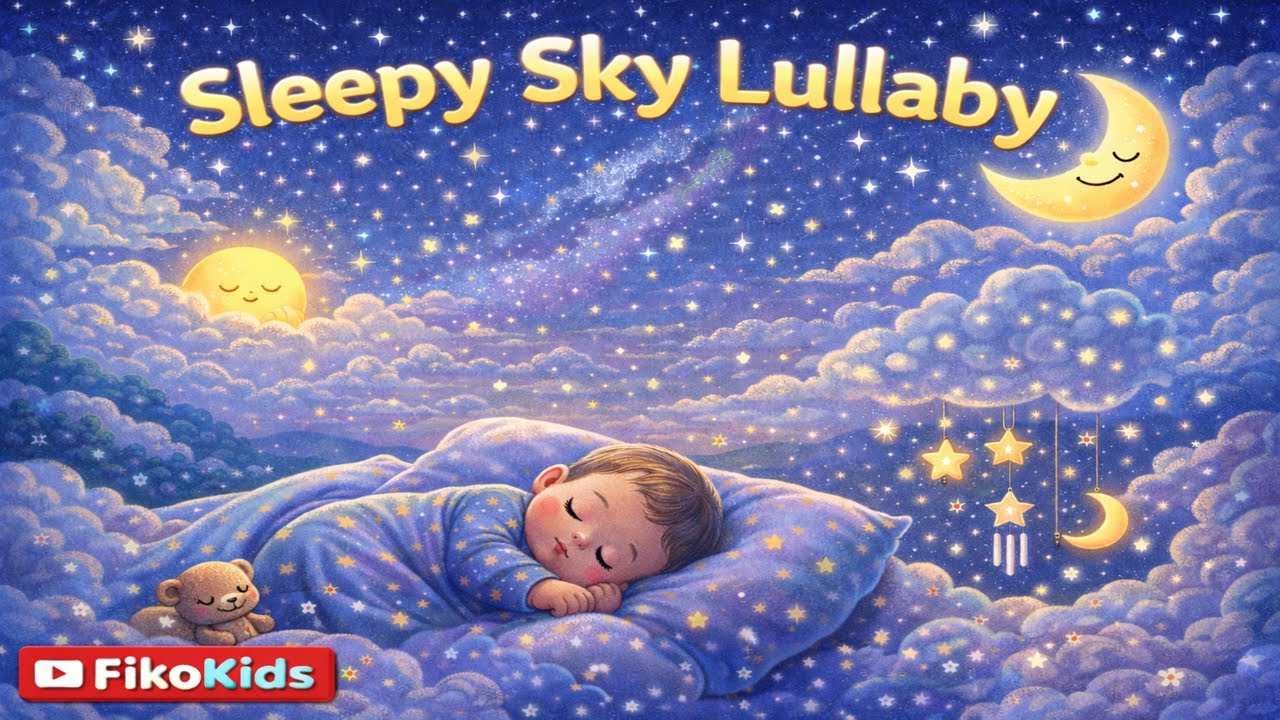 Sleepy Sky Lullaby 🌙⭐ | Calm Baby Sleep Music for Babies & Toddlers