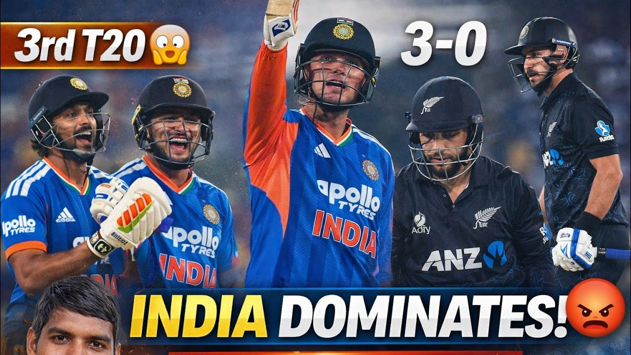 IND vs NZ 3rd T20 😱 | 3-0 WHITEWASH 🔥 | Abhishek 68(20) | SKY 57 | NZ DESTROYED