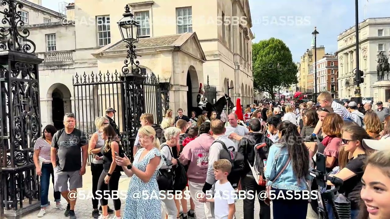 Both Kings Guards Shout As Tourists Block Their Path