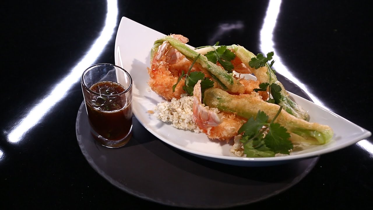 Langoustines croustillantes avec beurre de soja à la coriandre par Jérôme Banctel (#DPDC)