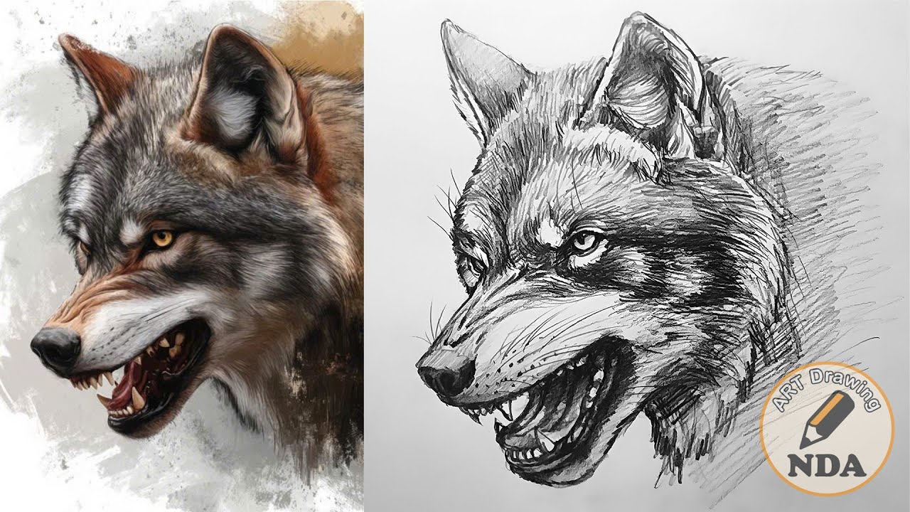 WOLF DRAWING - ART DRAWING NDA