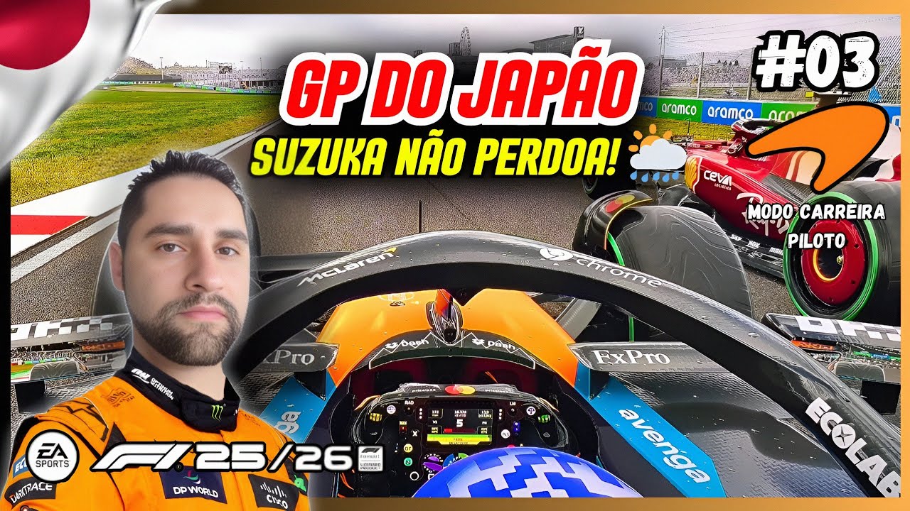 SUZUKA NÃO PERDOA NA CHUVA! 🌦️ Etapa 3 no GP DO JAPÃO | F1 25 MODO CARREIRA PILOTO - GAMEPLAY PS5 #3