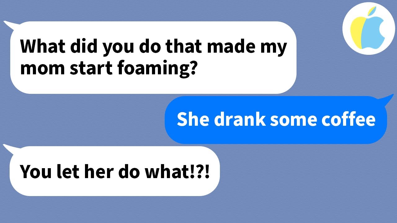 【Apple】My mom-in-law started foaming at the mouth and collapsed when she took a sip of coffee and...